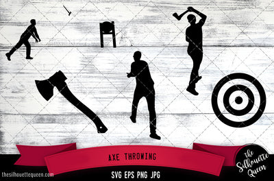 Axe Throwing Silhouette Vector SVG SVG Loveleen Kaur 