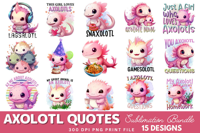 Axolotl Sublimation Bundle Sublimation Regulrcrative 