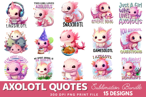 Axolotl Sublimation Bundle Sublimation Regulrcrative 