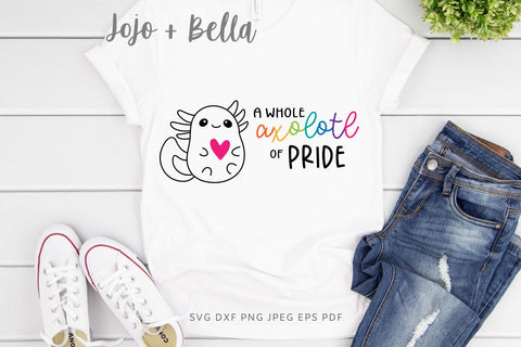 Axolotl Svg, Axolotl Pride Svg, Cute Axolotl Svg, Cartoon Axolotl, Axolotl Outline, Pride SVG, LGBTQ svg, Svg files for Cricut, Silhouette SVG Jojo&Bella 