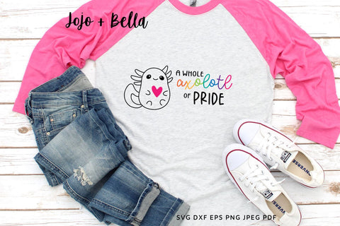 Axolotl Svg, Axolotl Pride Svg, Cute Axolotl Svg, Cartoon Axolotl, Axolotl Outline, Pride SVG, LGBTQ svg, Svg files for Cricut, Silhouette SVG Jojo&Bella 