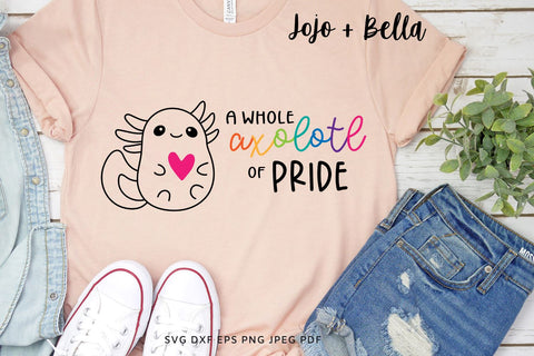 Axolotl Svg, Axolotl Pride Svg, Cute Axolotl Svg, Cartoon Axolotl, Axolotl Outline, Pride SVG, LGBTQ svg, Svg files for Cricut, Silhouette SVG Jojo&Bella 