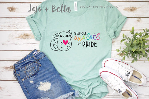 Axolotl Svg, Axolotl Pride Svg, Cute Axolotl Svg, Cartoon Axolotl, Axolotl Outline, Pride SVG, LGBTQ svg, Svg files for Cricut, Silhouette SVG Jojo&Bella 
