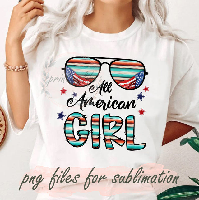 Aztec All American Girl Png, American Flag Sunglasses Design Png, Retro 4th Of July Sublimation Png, American Girl Sublimation File, Patriotic Png, Instant Download Sublimation PrintingLife 