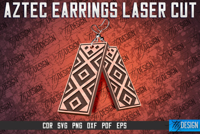 Aztec Earrings Laser Cut SVG | Accessories Laser Cut SVG Design SVG Fly Design 