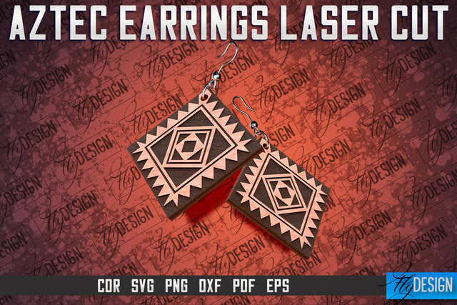 Aztec Earrings Laser Cut SVG | Accessories Laser Cut SVG Design SVG Fly Design 