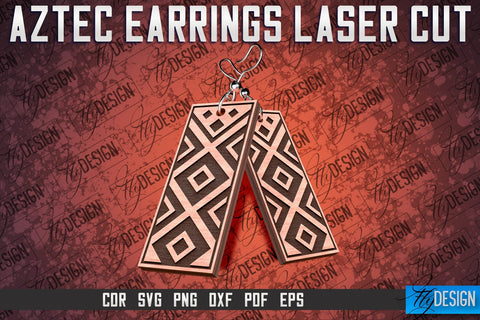 Aztec Earrings Laser Cut SVG | Accessories Laser Cut SVG Design SVG Fly Design 