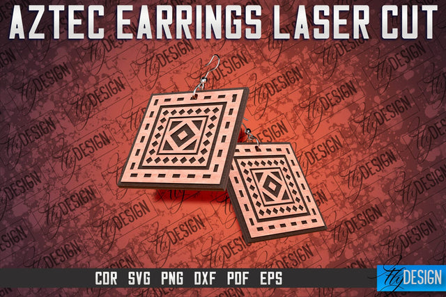 Aztec Earrings Laser Cut SVG | Accessories Laser Cut SVG Design SVG Fly Design 