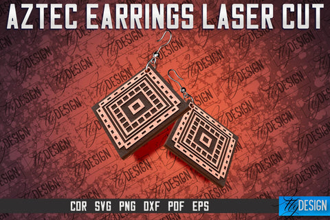Aztec Earrings Laser Cut SVG | Accessories Laser Cut SVG Design SVG Fly Design 
