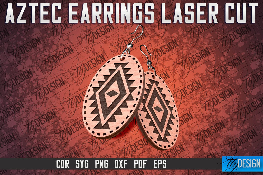 Aztec Earrings Laser Cut SVG | Accessories Laser Cut SVG Design - So Fontsy