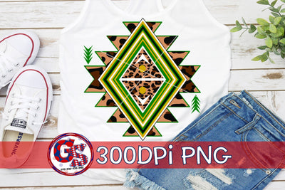 Aztec Green and Gold PNG for Sublimation-School Spirit PNG Sublimation Greedy Stitches 