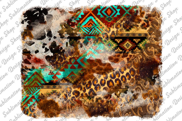Aztec Leopard Cowhide Background Png, Serape Background Png, Tooled Leather Png, Western Background Png, Sublimation Png, Digital Download Sublimation SublimationDesignShop 