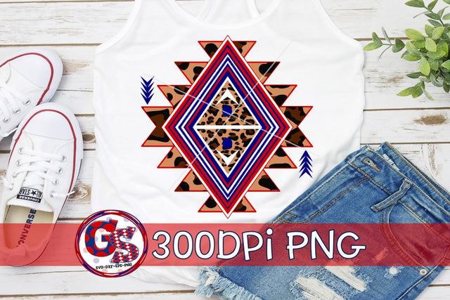 Aztec Red and Navy PNG for Sublimation-School Spirit PNG Sublimation Greedy Stitches 