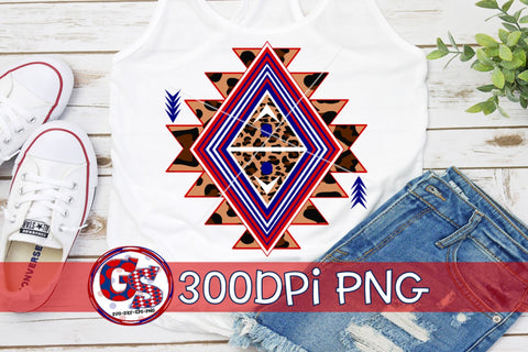 Aztec Red and Navy PNG for Sublimation-School Spirit PNG Sublimation Greedy Stitches 