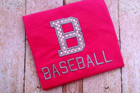 B for Baseball Applique Embroidery Embroidery/Applique Designed by Geeks 