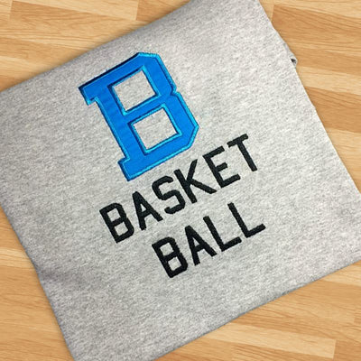 B for Basketball Applique Embroidery Embroidery/Applique Designed by Geeks 