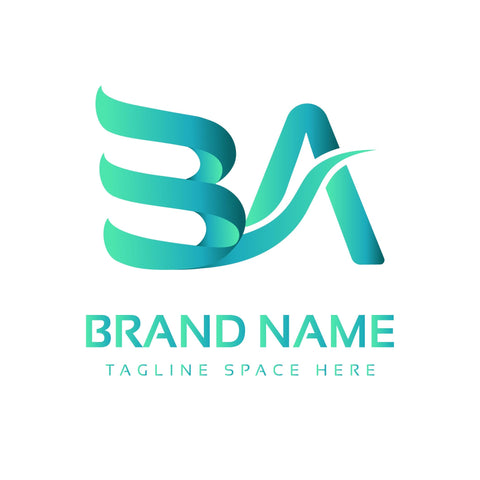 BA Letter Initial Gradient Logo Design Template Vector Illustration SVG naemmiah021 