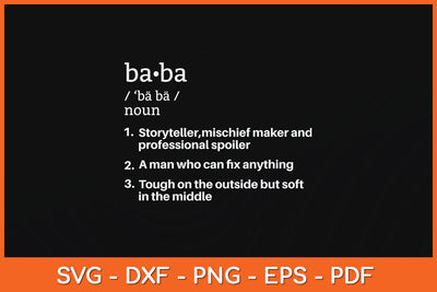 Baba Definition Father's Day Svg Cutting File SVG Helal 