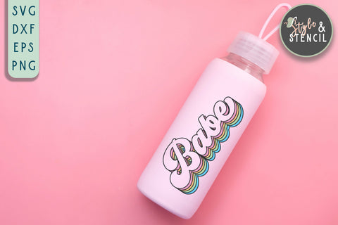 Babe SVG - Valentine Shirt SVG - Retro Valentine SVG Style and Stencil 