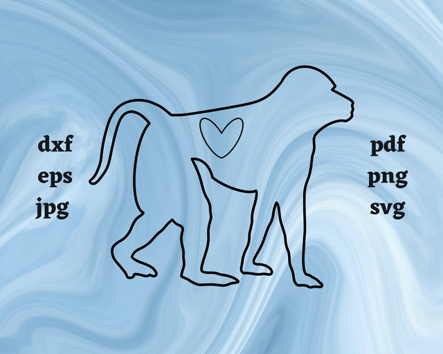 Baboon Heart SVG Cut File SVG Northern Light SVG 