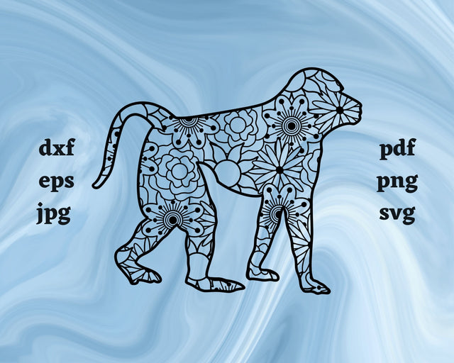 Baboon Mandala SVG Cut File SVG Northern Light SVG 