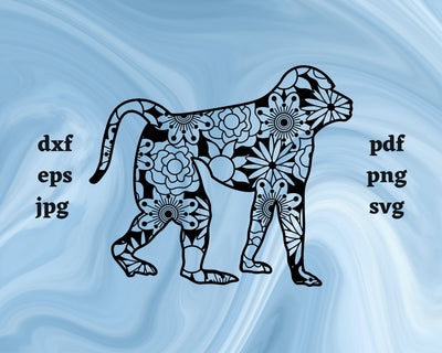 Baboon Mandala SVG Cut File SVG Northern Light SVG 