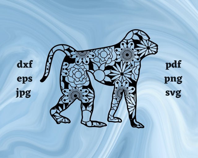 Baboon Mandala SVG Cut File SVG Northern Light SVG 