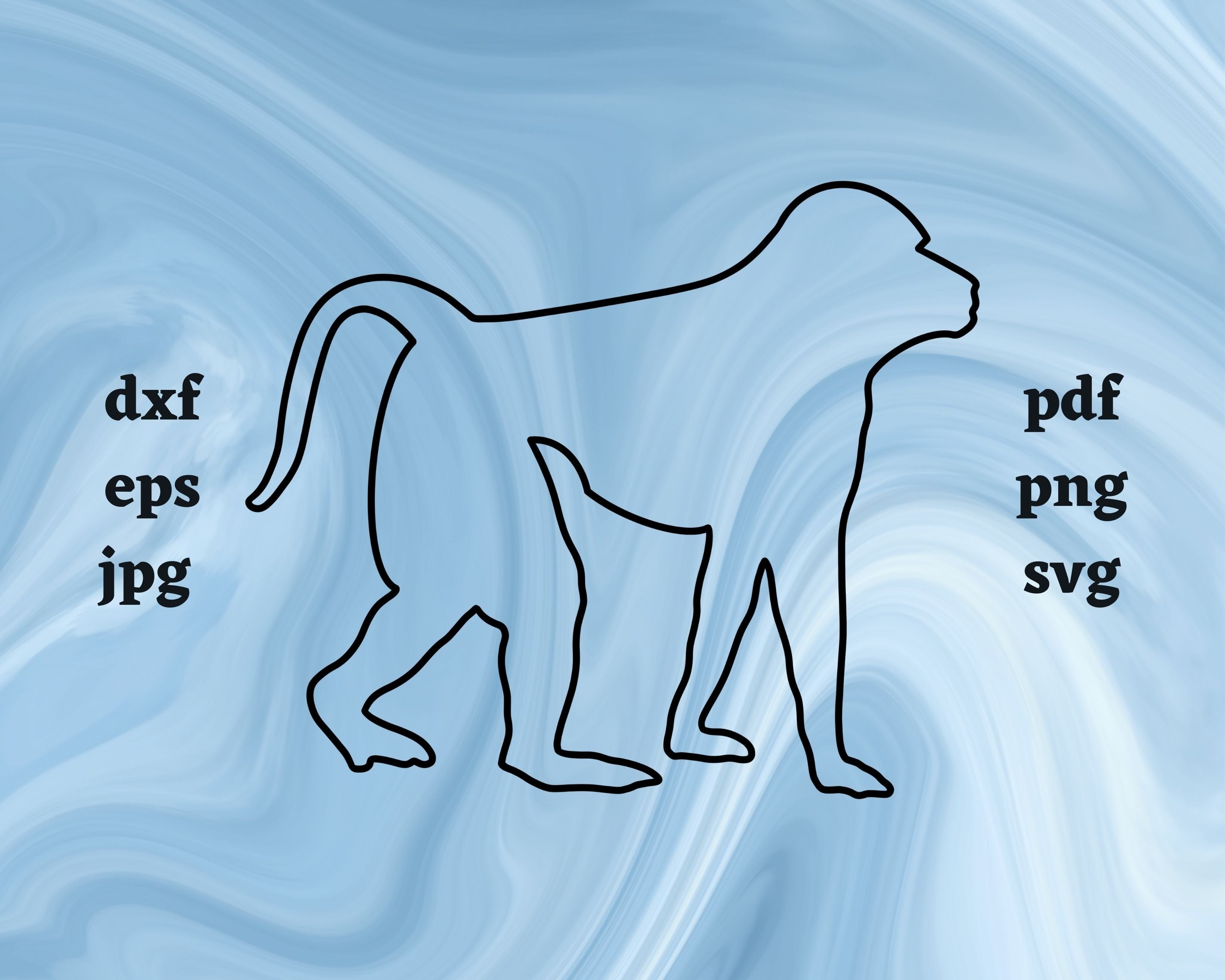 Baboon Outline SVG Cut File - So Fontsy