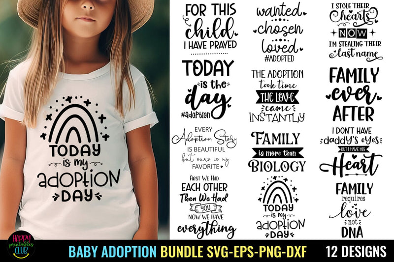 Baby Adoption SVG Bundle I Foster Child SVG I Adoption SVG Bundle SVG Happy Printables Club 