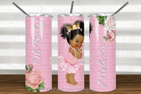 Baby Afro Puff Skinny Tumbler Sublimation | 20oz Skinny Tumbler | Pink Sublimation Marlene Campos 