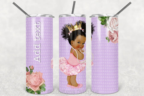 Baby Afro Puff Skinny Tumbler Sublimation | 20oz Skinny Tumbler | Purple Sublimation Marlene Campos 
