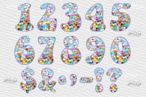 Baby Alphabet PNG Glitter Letters Numbers Symbols Glitter Sequins and Stitches Sublimation Createya Design 