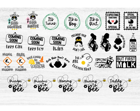 Baby and Pregnancy SVG bundle,baby milestone,mom mum versions SVG Redearth and gumtrees 