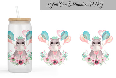 Baby Animals Glass Can Wrap Sublimation WatercolorColorDream 