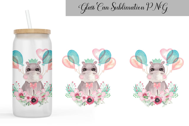 Baby Animals Glass Can Wrap Sublimation WatercolorColorDream 