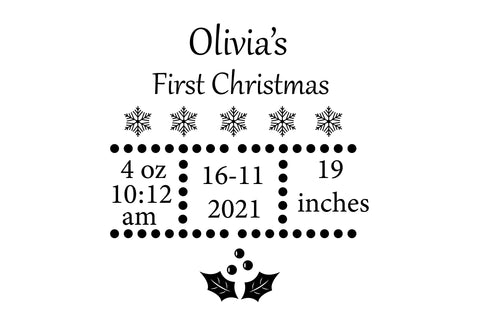 Baby Announcement Ornament SVG. Baby First Christmas SVG SVG Olga Terlyanskaya 