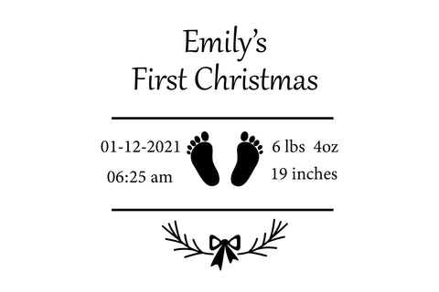 Baby Announcement Ornament SVG. Baby First Christmas SVG SVG Olga Terlyanskaya 