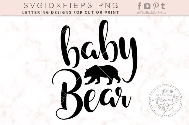 Baby Bear Cut file SVG TheBlackCatPrints 