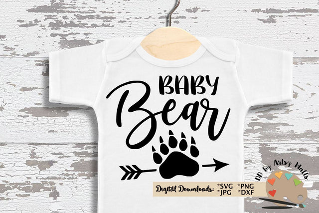 Baby Bear svg dxf - New baby gift - Baby onesie diy - Baby shower gift SVG The Artsy Spot 