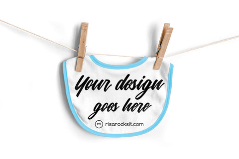 Baby Bib on Clothesline Photoshop PSD and PNG Product Mockup Mock Up Photo Risa Rocks It 