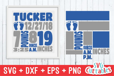 Baby Birth Announcement Baby Birth Stats SVG Svg Cuttables 