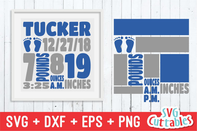 Baby Birth Announcement Baby Birth Stats SVG Svg Cuttables 