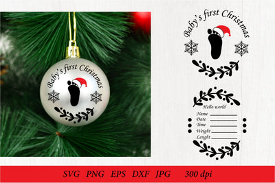 Baby Birth Announcement. Baby Birth SVG.First Christmas. SVG Olga Terlyanskaya 