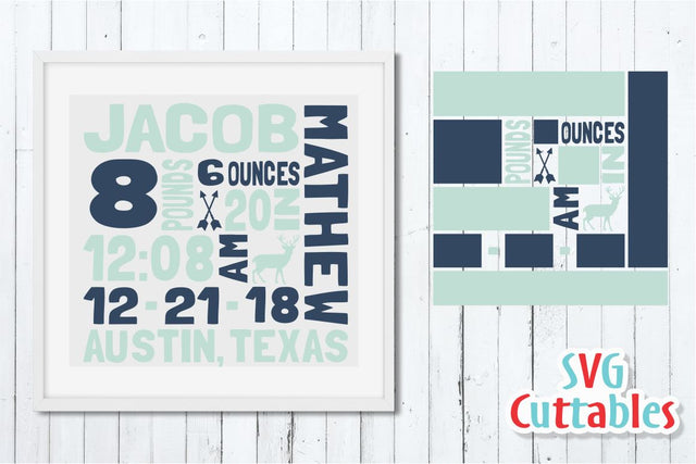 Baby Birth Announcement Deer SVG Svg Cuttables 