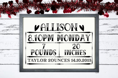 Baby Birth Announcement SVG Bundle SVG Regulrcrative 