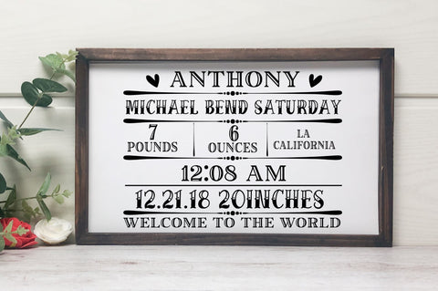 Baby Birth Announcement SVG Bundle SVG Regulrcrative 