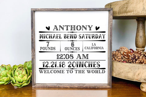 Baby Birth Announcement SVG Bundle SVG Regulrcrative 