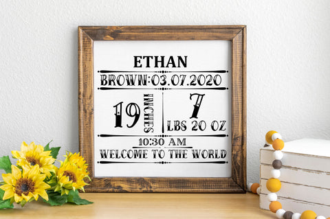 Baby Birth Announcement SVG Bundle SVG Regulrcrative 