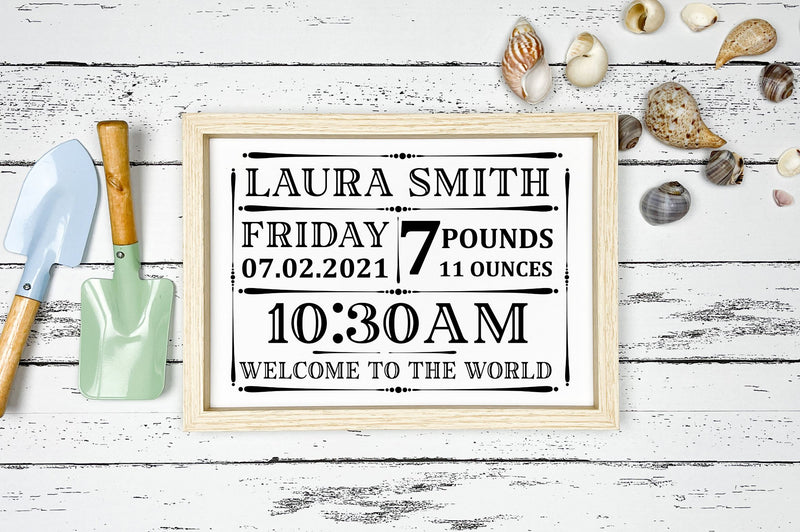 Baby Birth Announcement SVG Bundle - So Fontsy