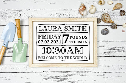 Baby Birth Announcement SVG Bundle SVG Regulrcrative 